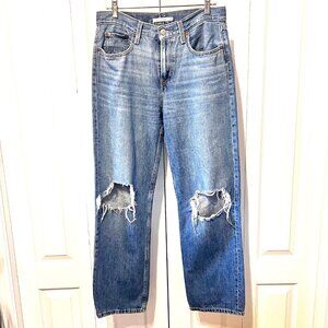 Levi Strauss Low Pro Straight Distressed Women's Jeans/Denim Size 28-Blue-Comfy
